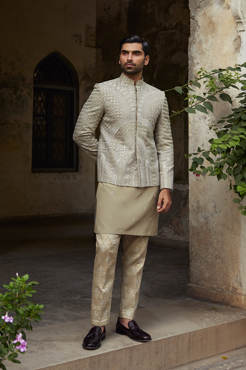 Republic By Omar Farooq | Bandhgala Suit | "Aurang" Bandhgala Jacket -  Republic by Omar Farooq Bandhgala Suit - Original Designer Dress - House of Maryam