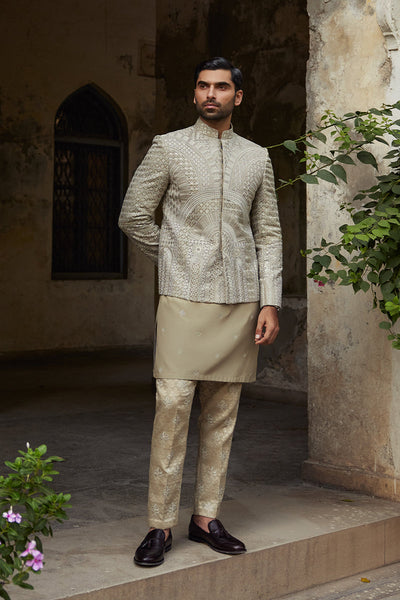 Republic By Omar Farooq | Bandhgala Suit | "Aurang" Bandhgala Jacket -  Republic by Omar Farooq Bandhgala Suit - Original Designer Dress - House of Maryam