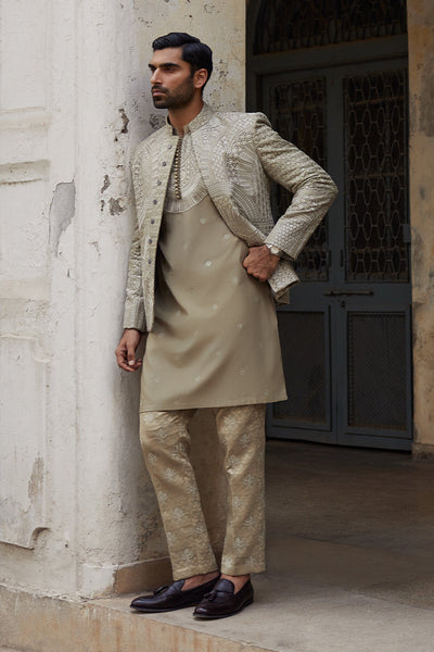 Republic By Omar Farooq | Bandhgala Suit | "Aurang" Bandhgala Jacket -  Republic by Omar Farooq Bandhgala Suit - Original Designer Dress - House of Maryam