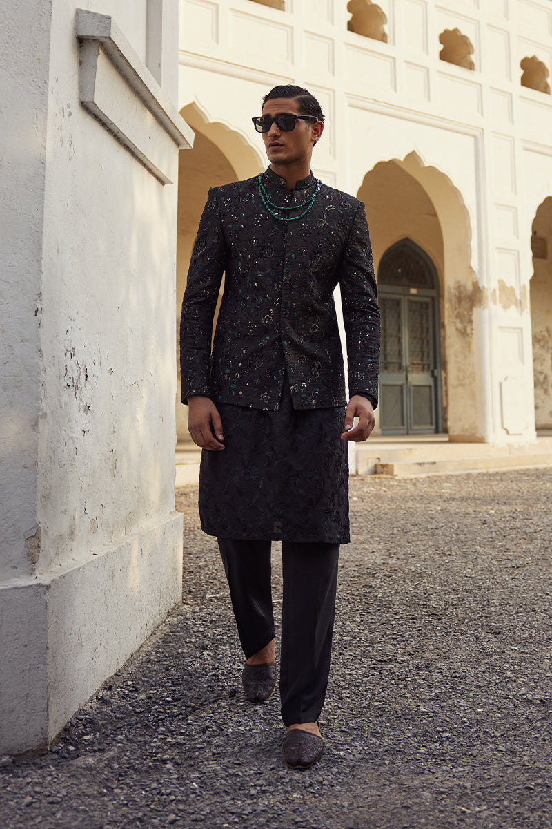 Republic By Omar Farooq | Bandhgala Suit | "Soroush" Bandhgala Jacket -  Republic by Omar Farooq Bandhgala Suit - Original Designer Dress - House of Maryam
