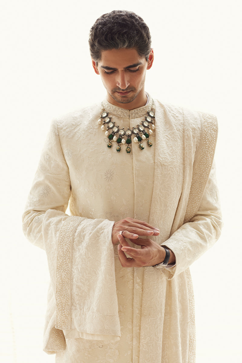 Republic By Omar Farooq | Luxury Rtw | "Nufail" Shawl -  Republic by Omar Farooq Luxury RTW - Original Designer Dress - House of Maryam