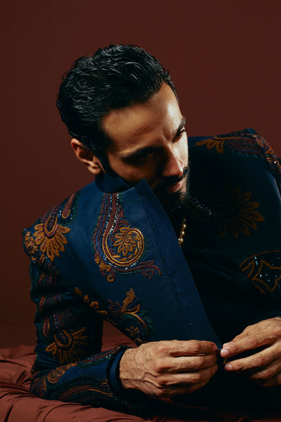 Republic By Omar Farooq | Bandhgala Suit | "Murtasim" Bandhgala Jacket -  Republic by Omar Farooq Bandhgala Suit - Original Designer Dress - House of Maryam