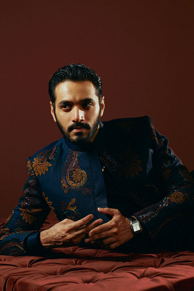 Republic By Omar Farooq | Bandhgala Suit | "Murtasim" Bandhgala Jacket -  Republic by Omar Farooq Bandhgala Suit - Original Designer Dress - House of Maryam