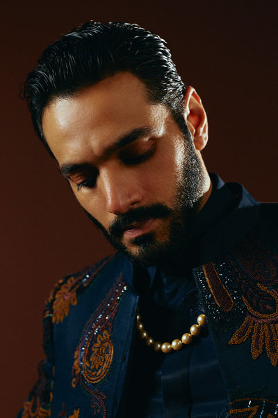 Republic By Omar Farooq | Bandhgala Suit | "Murtasim" Bandhgala Jacket -  Republic by Omar Farooq Bandhgala Suit - Original Designer Dress - House of Maryam