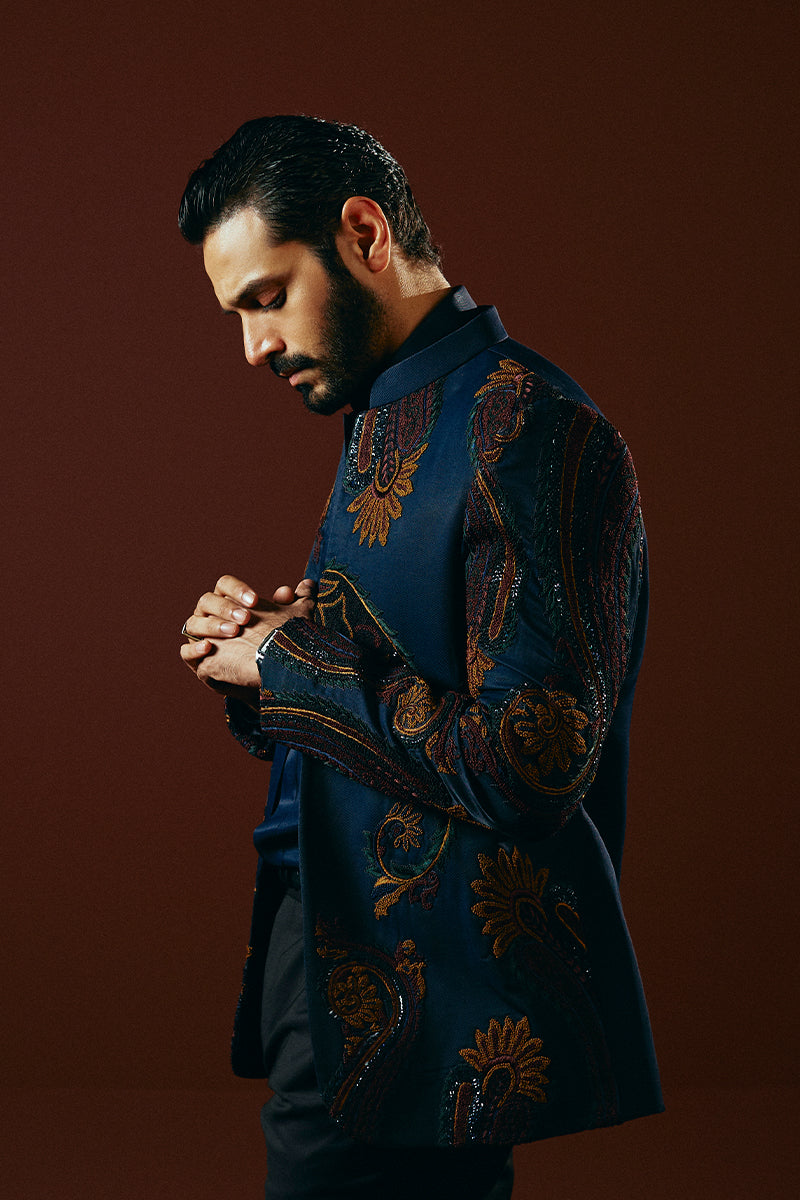 Republic By Omar Farooq | Bandhgala Suit | "Murtasim" Bandhgala Jacket -  Republic by Omar Farooq Bandhgala Suit - Original Designer Dress - House of Maryam