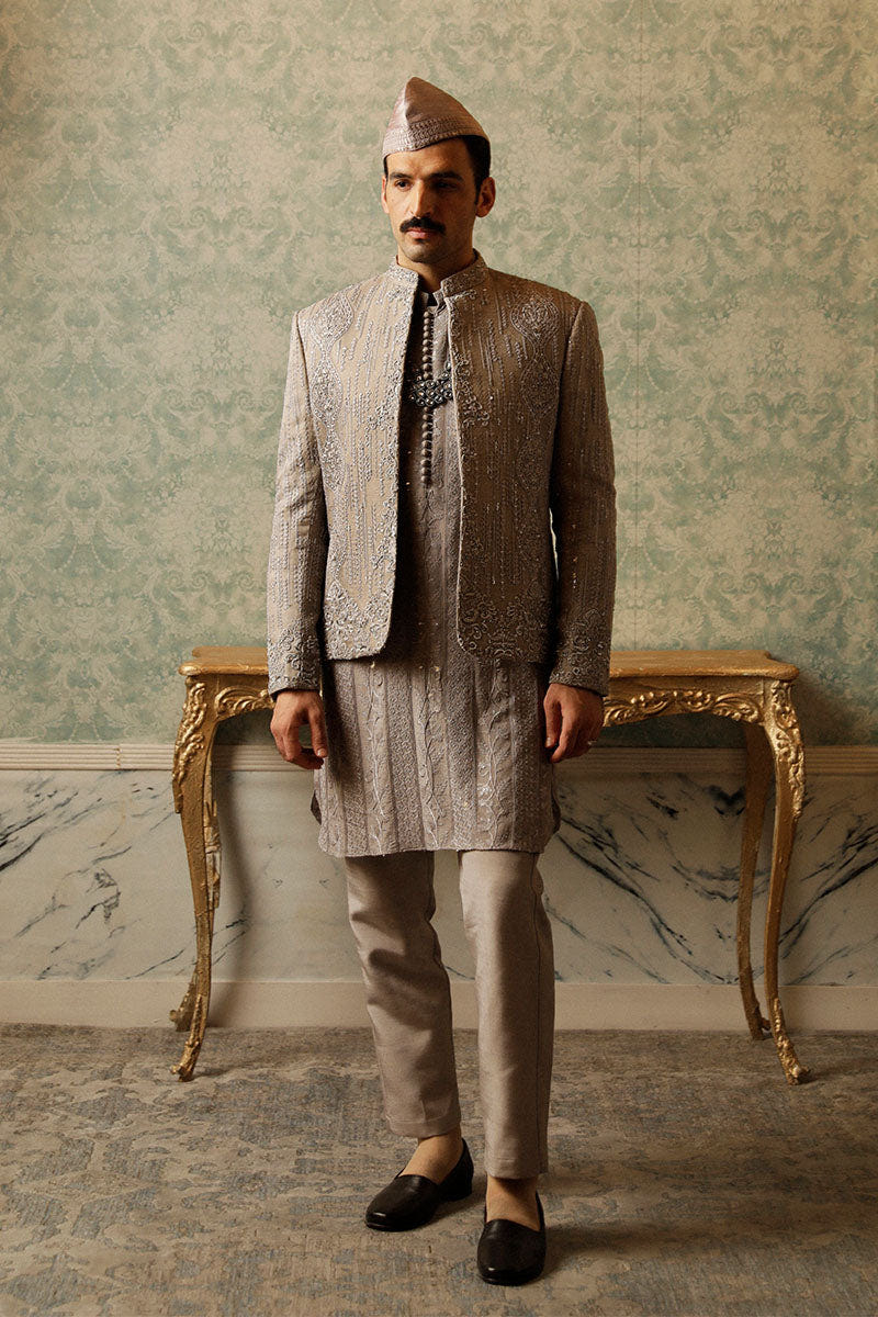 Republic By Omar Farooq | Bandhgala Suit | "Cetin" Bandhgala Jacket -  Republic by Omar Farooq Bandhgala Suit - Original Designer Dress - House of Maryam