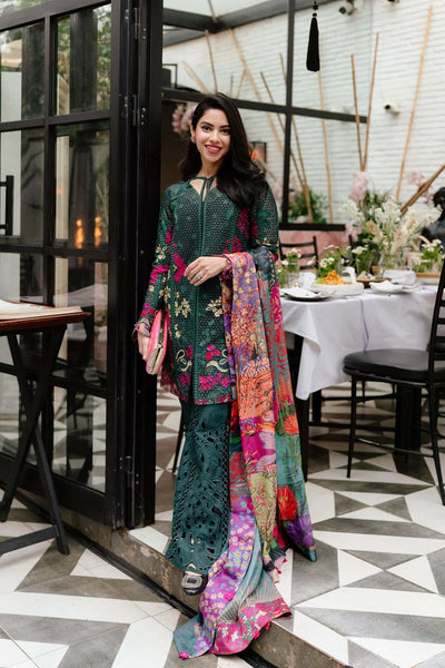 Afrozeh Vermora green embroidered lawn suit, photo 6