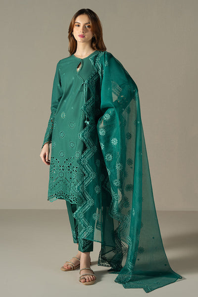 Cross Stitch | Chikankari Lawn 25 | VERDENT FLORA -  Cross Stitch Ladies Clothes - Original Designer Dress - House of Maryam