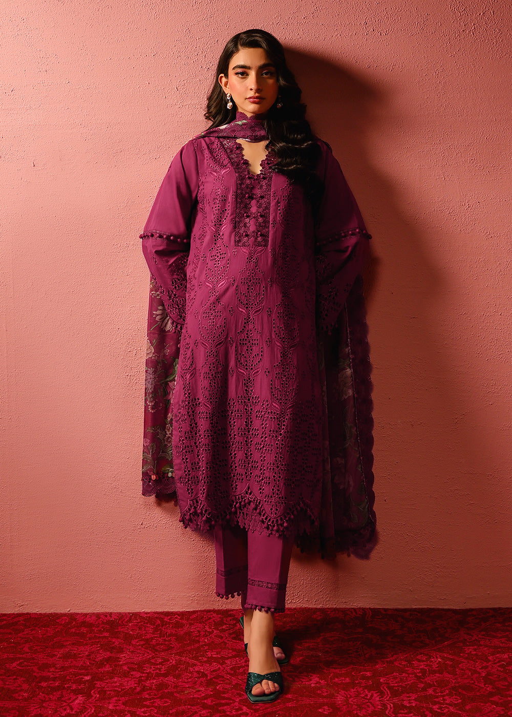 Al Karam | Schiffli Capsule | RTS | SHIRT, TROUSER & DUPATTA 1 by Alkaram