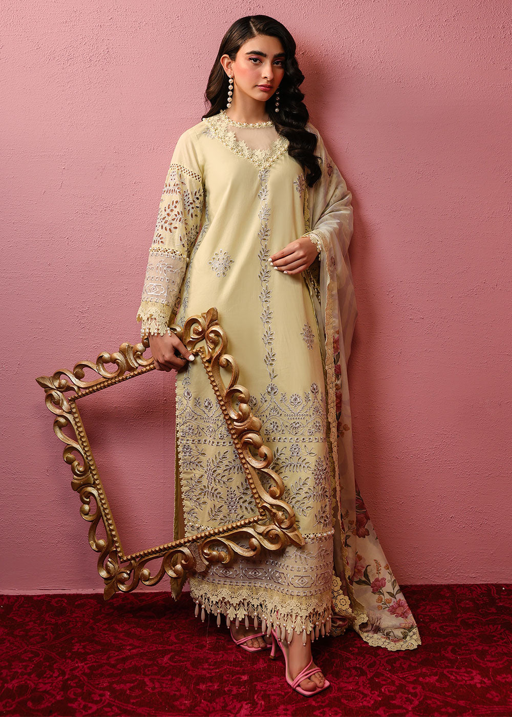Al Karam | Schiffli Capsule | RTS | SHIRT, TROUSER & DUPATTA 4 by Alkaram