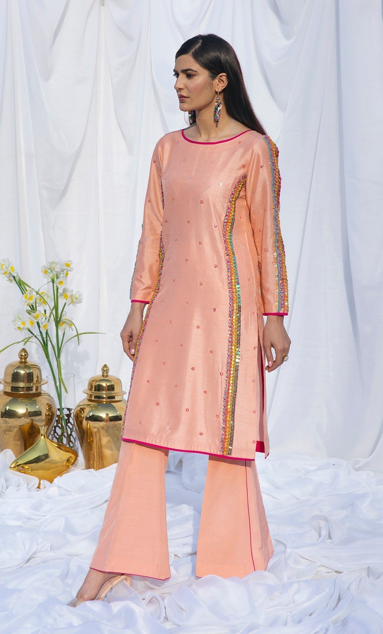 Hana | Viridity Ready to Wear | SALMON-VRT-001 -  Hana Ladies Clothes -  House of Maryam