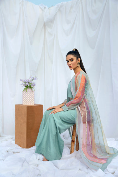 Hana | Viridity Ready to Wear | Island Teal -VRT-009 -  Hana Ladies Clothes - Original Designer Dress - House of Maryam