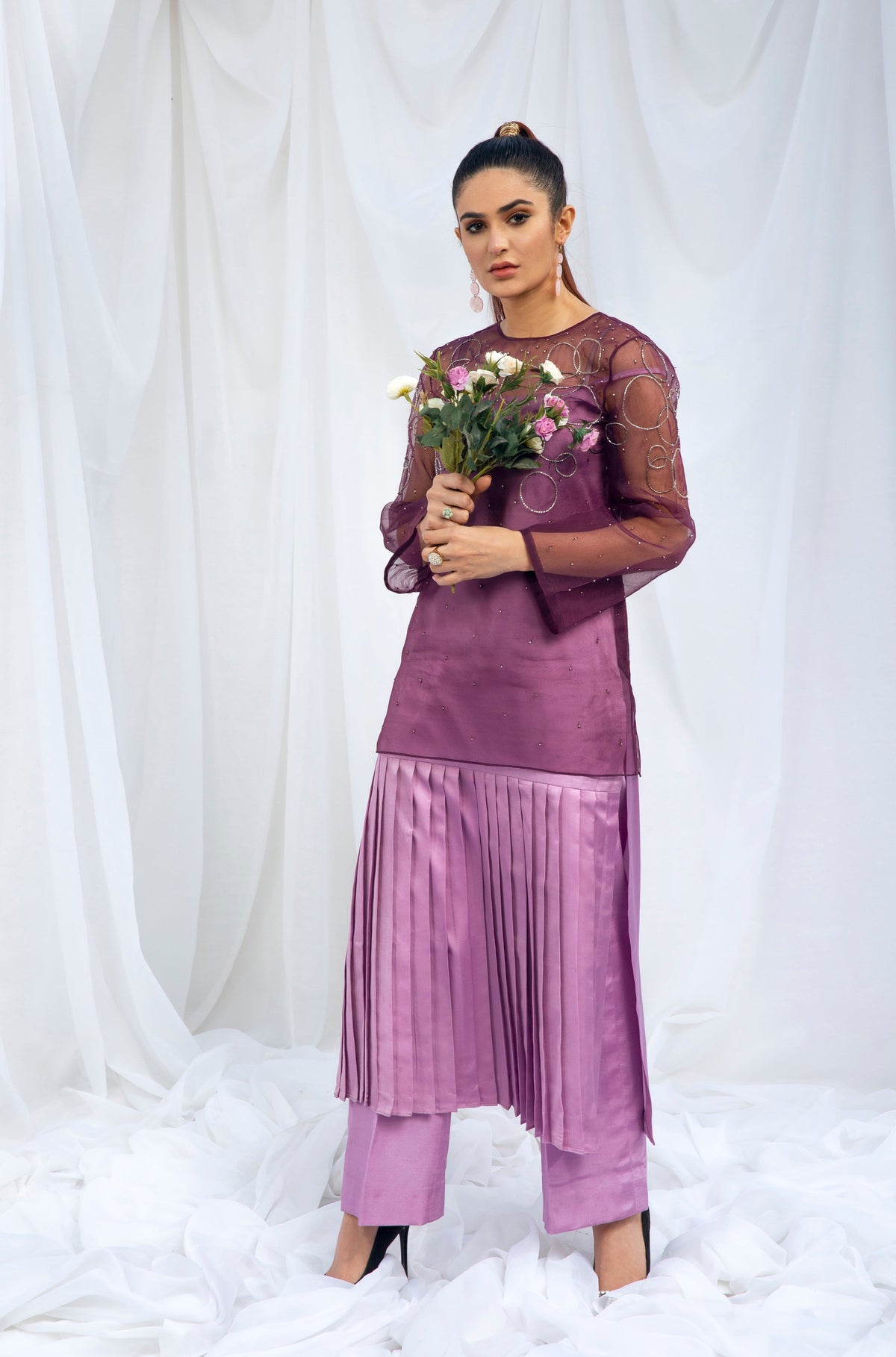 Hana | Viridity Ready to Wear | Peri-Winkle -VRT-010 -  Hana Ladies Clothes - Original Designer Dress - House of Maryam