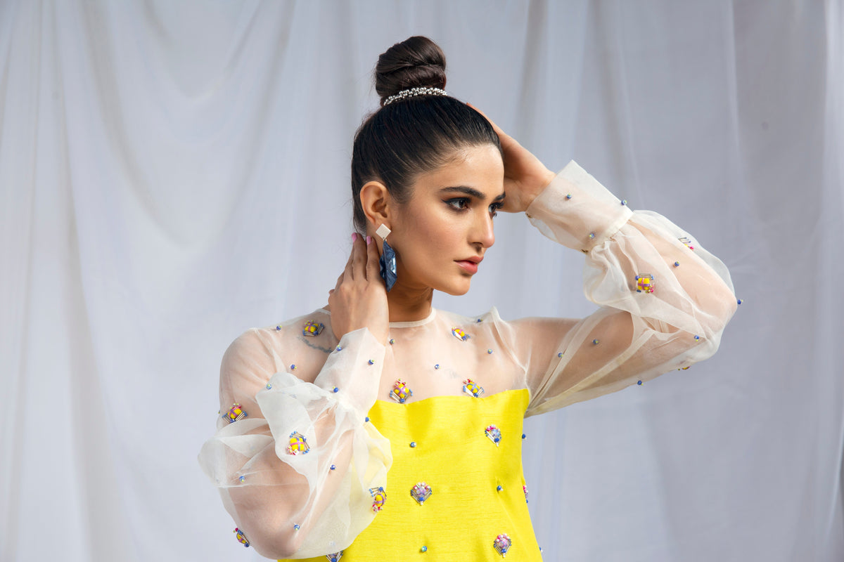 Hana | Viridity Ready to Wear | Citrus Twist -VRT-011 -  Hana Ladies Clothes - Original Designer Dress - House of Maryam