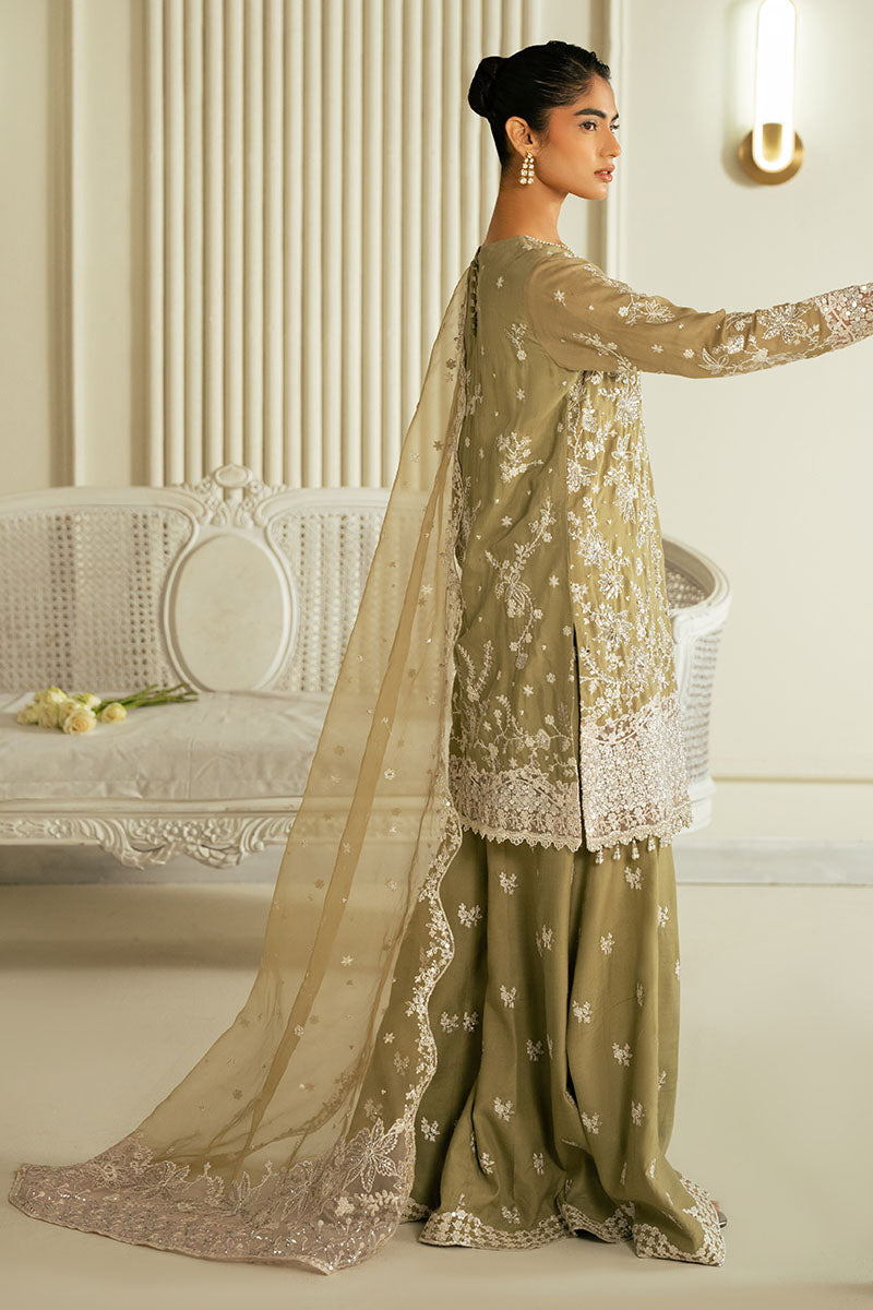 Cross Stitch | Wedding Pret | Azure Pearl-3PC Silk Embroidered Pret-5