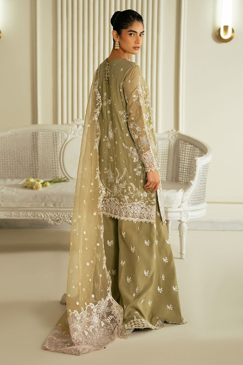 Cross Stitch | Wedding Pret | Azure Pearl-3PC Silk Embroidered Pret-6