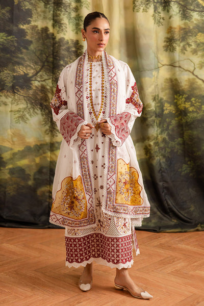 Marjjan | Guzel Lawn | SMC 207-A (White) -  Marjjan Ladies Clothes - Original Designer Dress - House of Maryam