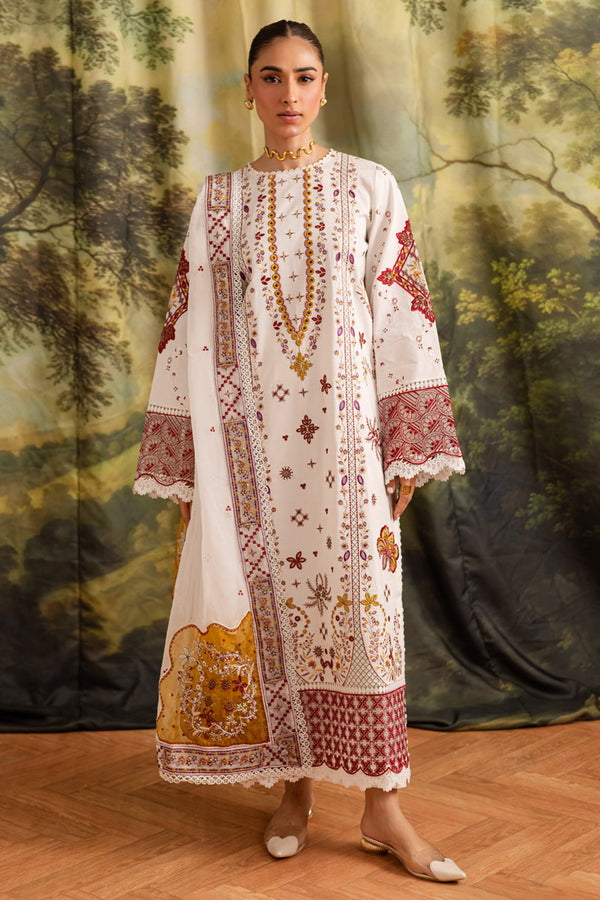 Marjjan | Guzel Lawn | SMC 207-A (White) -  Marjjan Ladies Clothes - Original Designer Dress - House of Maryam