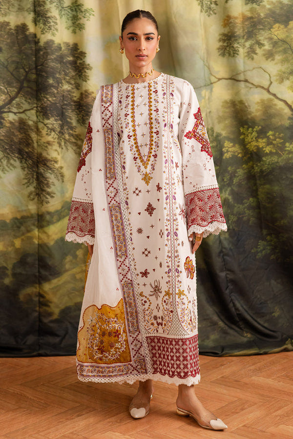 Marjjan | Guzel Lawn | SMC 207-A (White) -  Marjjan Ladies Clothes - Original Designer Dress - House of Maryam