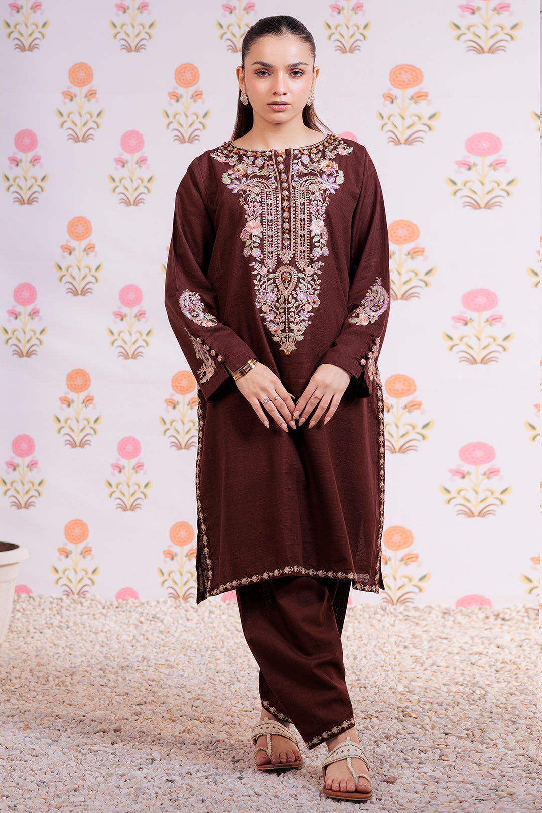 Zellbury | Winter Pret | Embroidered Kurta Trouser - 1290 -  Zellbury Women Signature Pret - Original Designer Dress - House of Maryam