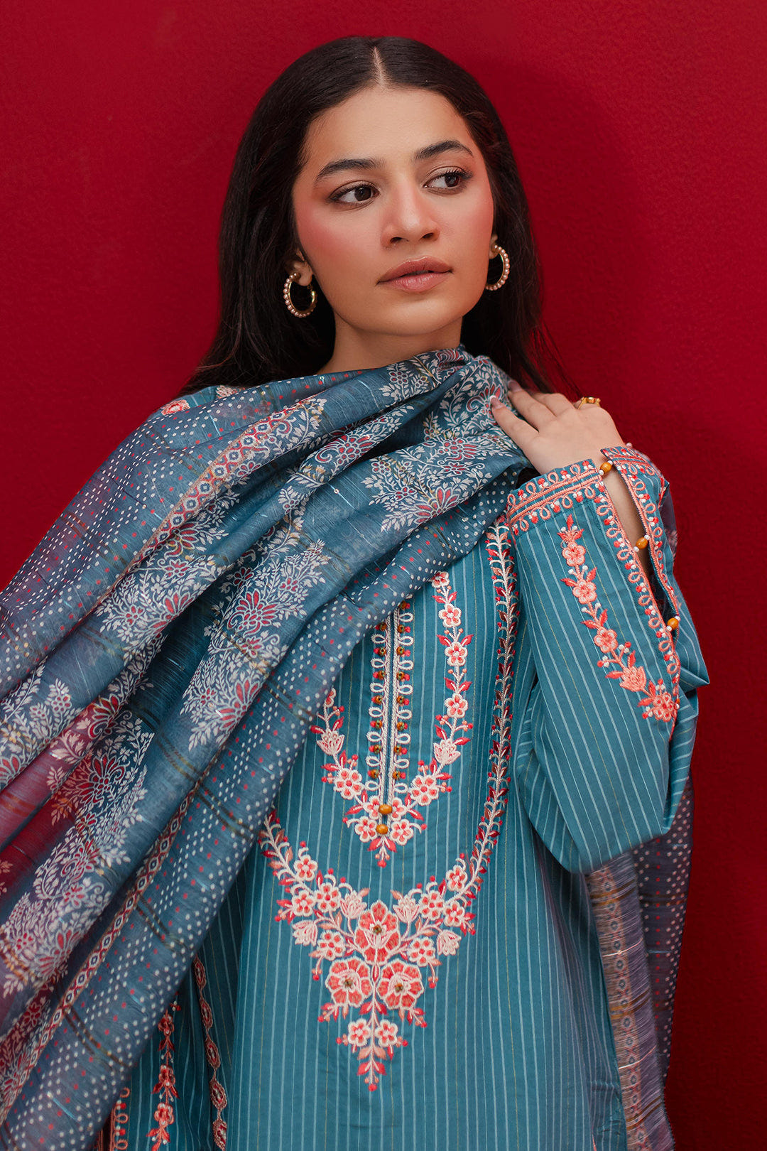 Zellbury | Winter Pret | Embroidered Kurta Dupatta Trouser - 1265 -  Zellbury Women Signature Pret - Original Designer Dress - House of Maryam