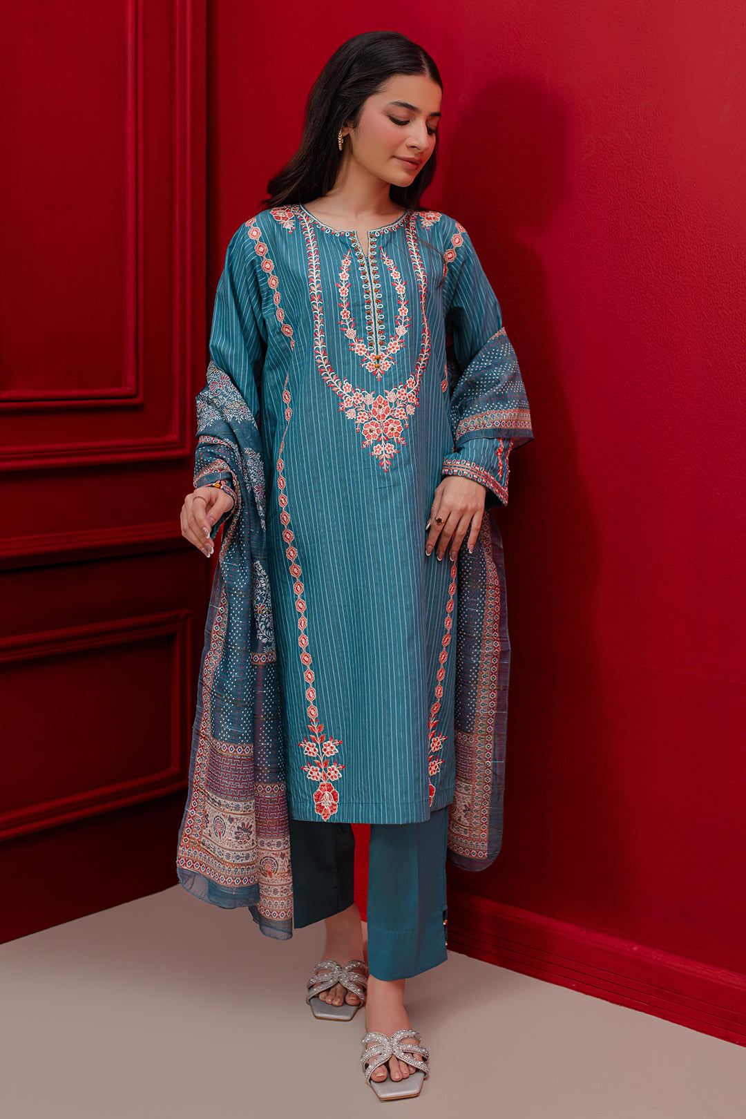 Zellbury | Winter Pret | Embroidered Kurta Dupatta Trouser - 1265