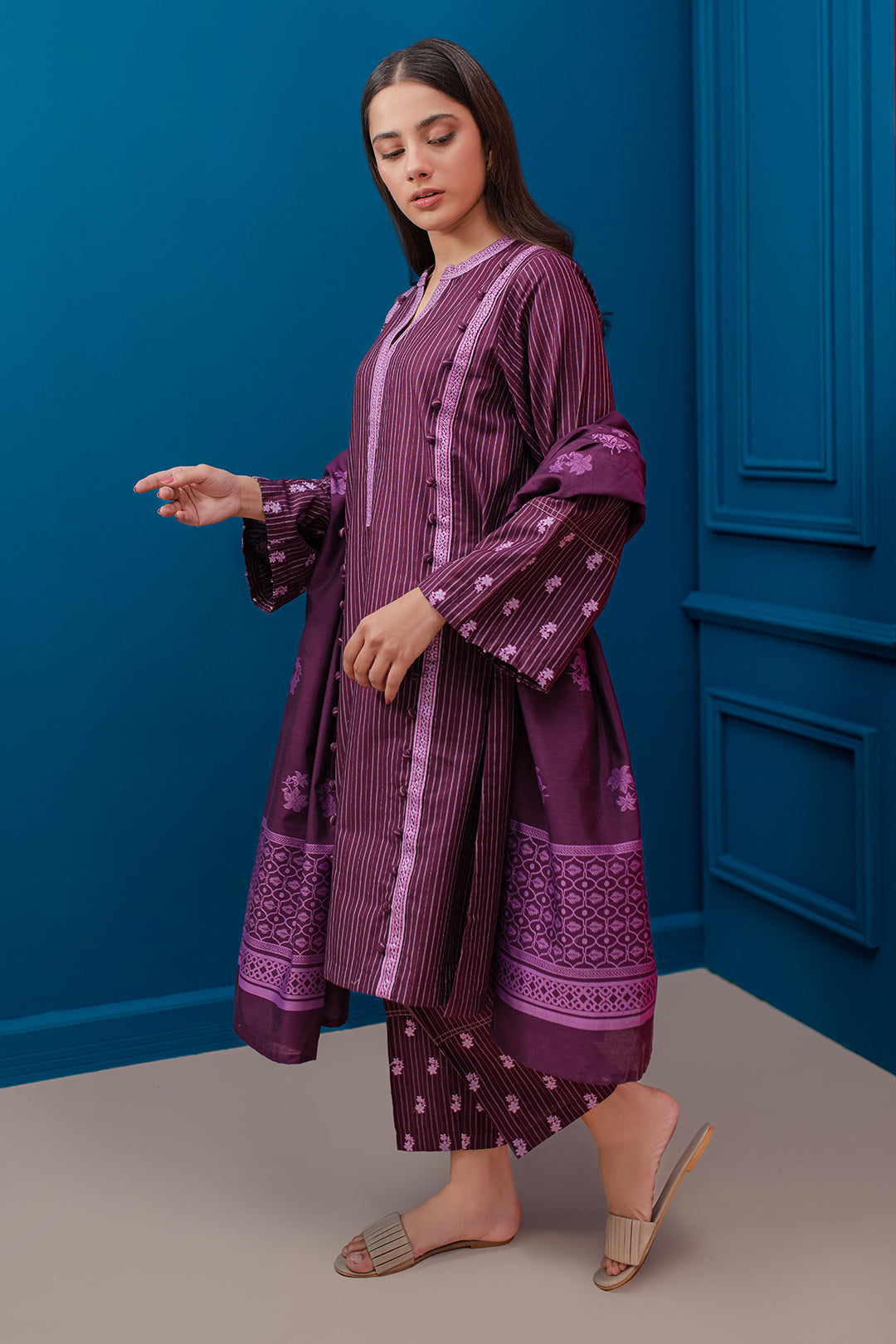 Zellbury | Winter Pret | Embroidered Kurta Dupatta Trouser - 1278 -  Zellbury Women Signature Pret - Original Designer Dress - House of Maryam