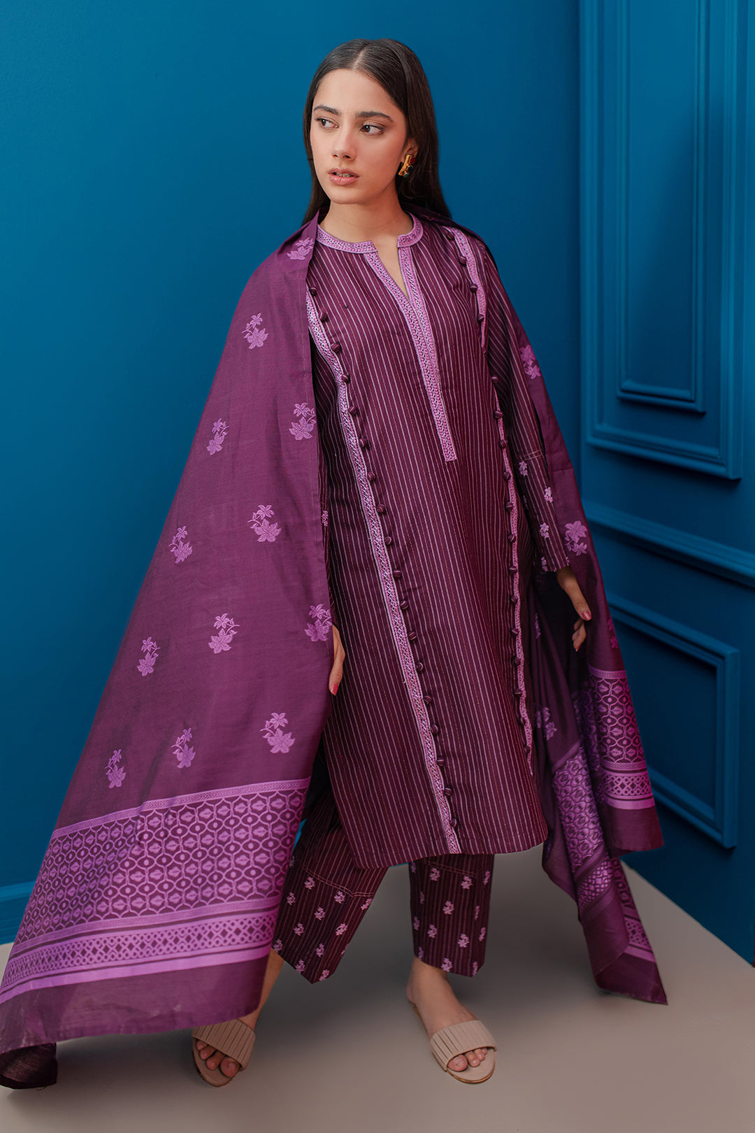 Zellbury | Winter Pret | Embroidered Kurta Dupatta Trouser - 1278 -  Zellbury Women Signature Pret - Original Designer Dress - House of Maryam