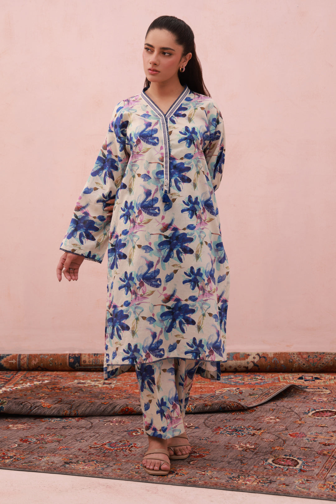 Zellbury | Summer Pret | Kurta Trouser - 2818 -  Zellbury Women Essential Pret - Original Designer Dress - House of Maryam