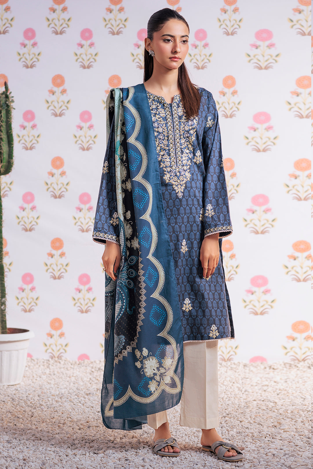 Zellbury | Summer Pret | Embroidered Kurta Dupatta - 2851 -  Zellbury Women Essential Pret - Original Designer Dress - House of Maryam
