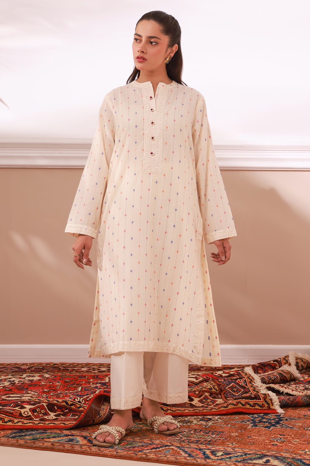 Zellbury | Summer Pret | Embroidered Kurta Trouser - 3323 -  Zellbury Women Signature Pret - Original Designer Dress - House of Maryam