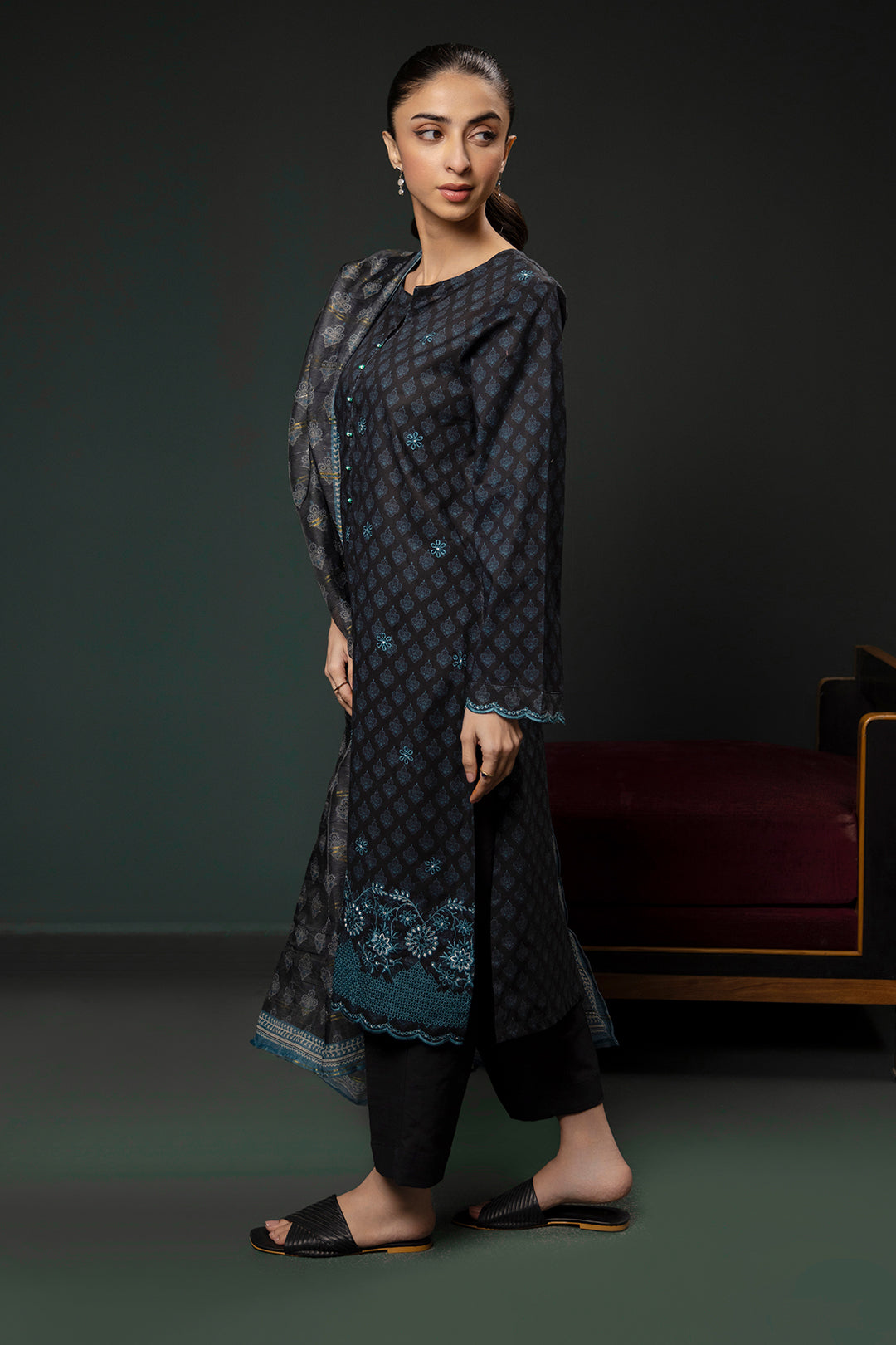 Zellbury | Summer Pret | Embroidered Kurta Dupatta Trouser - 2835 -  Zellbury Women Essential Pret - Original Designer Dress - House of Maryam