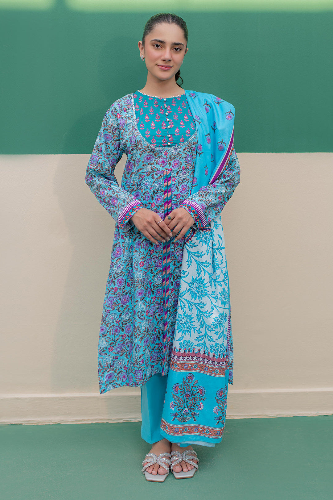 Zellbury | Summer Pret | Kurta Dupatta Trouser - 2856 -  Zellbury Women Essential Pret - Original Designer Dress - House of Maryam
