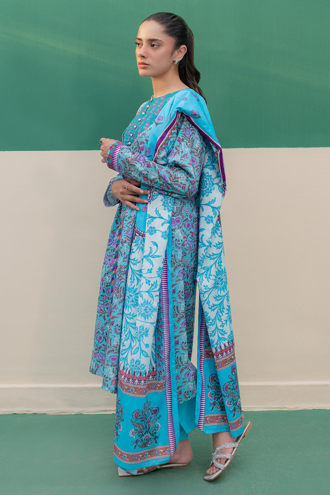 Zellbury | Summer Pret | Kurta Dupatta Trouser - 2856 -  Zellbury Women Essential Pret - Original Designer Dress - House of Maryam
