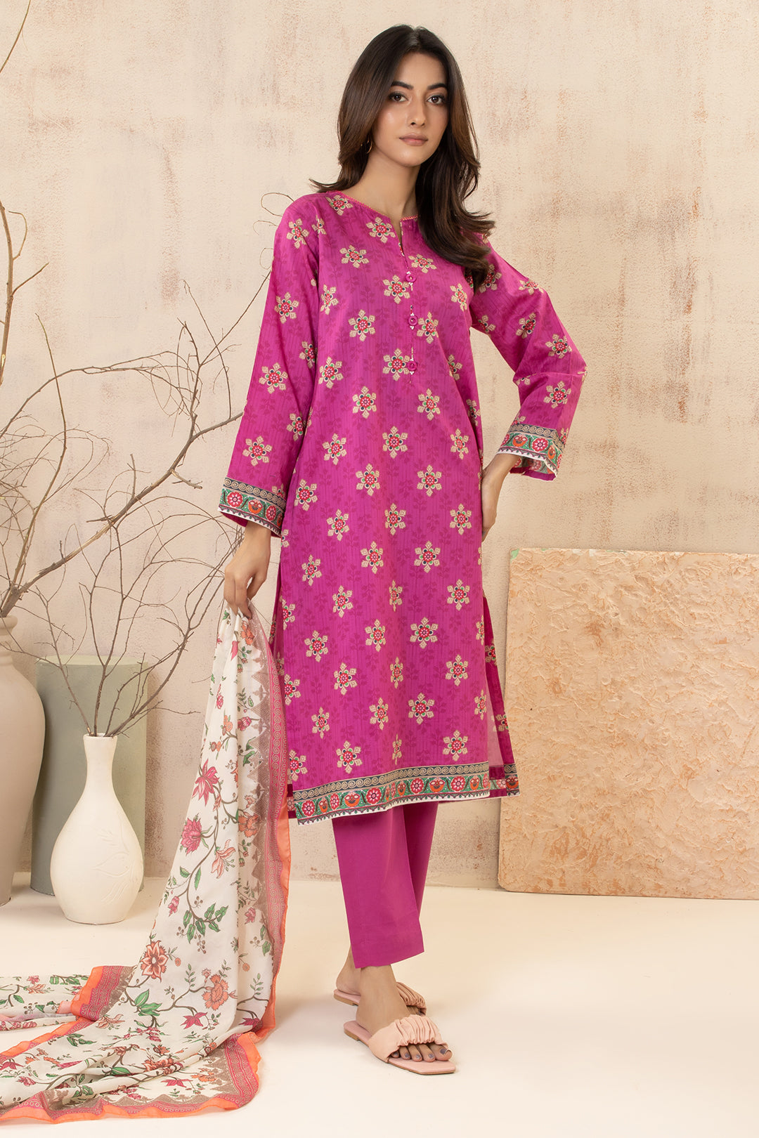 Zellbury | Summer Pret | Kurta Dupatta Trouser - 2858 -  Zellbury Women Essential Pret - Original Designer Dress - House of Maryam