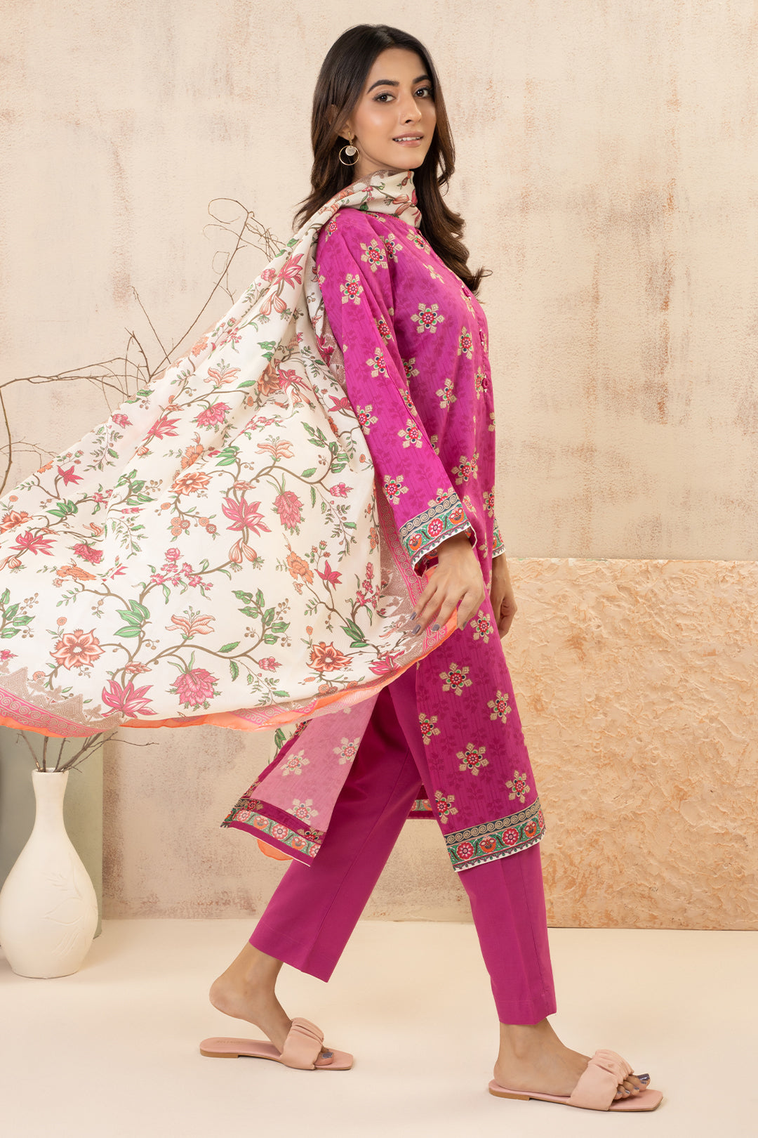 Zellbury | Summer Pret | Kurta Dupatta Trouser - 2858 -  Zellbury Women Essential Pret - Original Designer Dress - House of Maryam