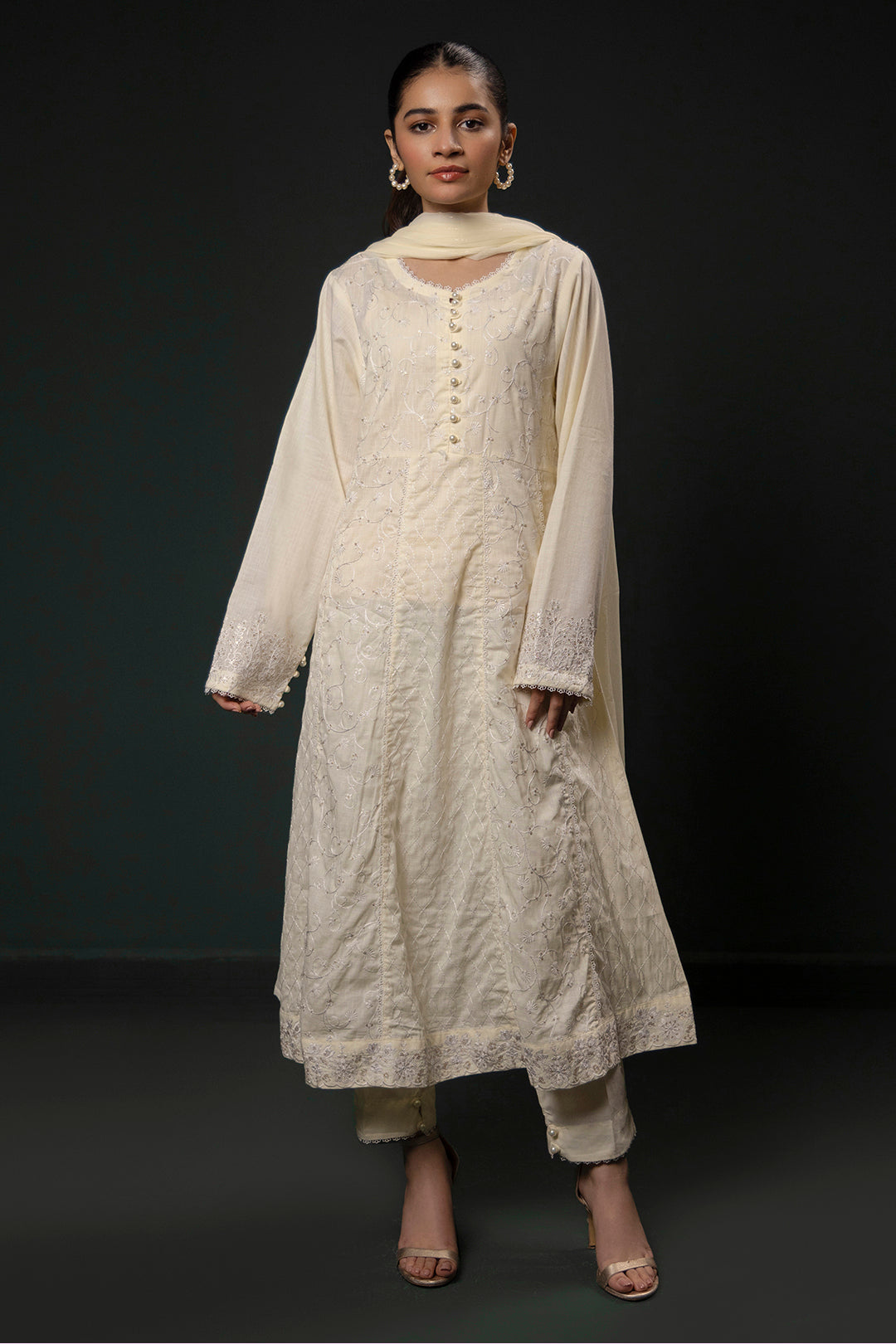 Zellbury | Summer Pret | Embroidered Kurta Dupatta Trouser - 3332 -  Zellbury Women Signature Pret - Original Designer Dress - House of Maryam