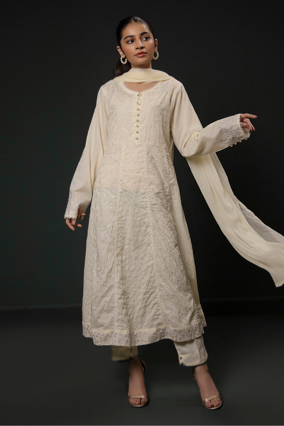 Zellbury | Summer Pret | Embroidered Kurta Dupatta Trouser - 3332 -  Zellbury Women Signature Pret - Original Designer Dress - House of Maryam