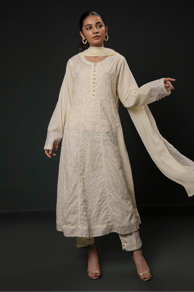 Zellbury | Summer Pret | Embroidered Kurta Dupatta Trouser - 3332 -  Zellbury Women Signature Pret - Original Designer Dress - House of Maryam