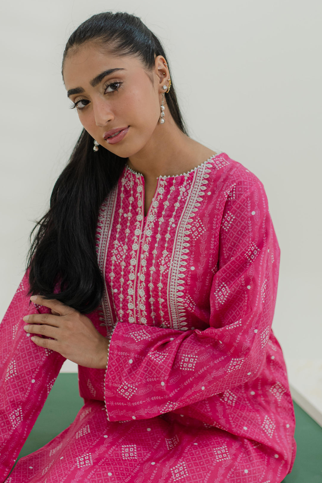 Zellbury | Summer Pret | Embroidered Kurta - 1853 -  Zellbury Women Essential Pret - Original Designer Dress - House of Maryam