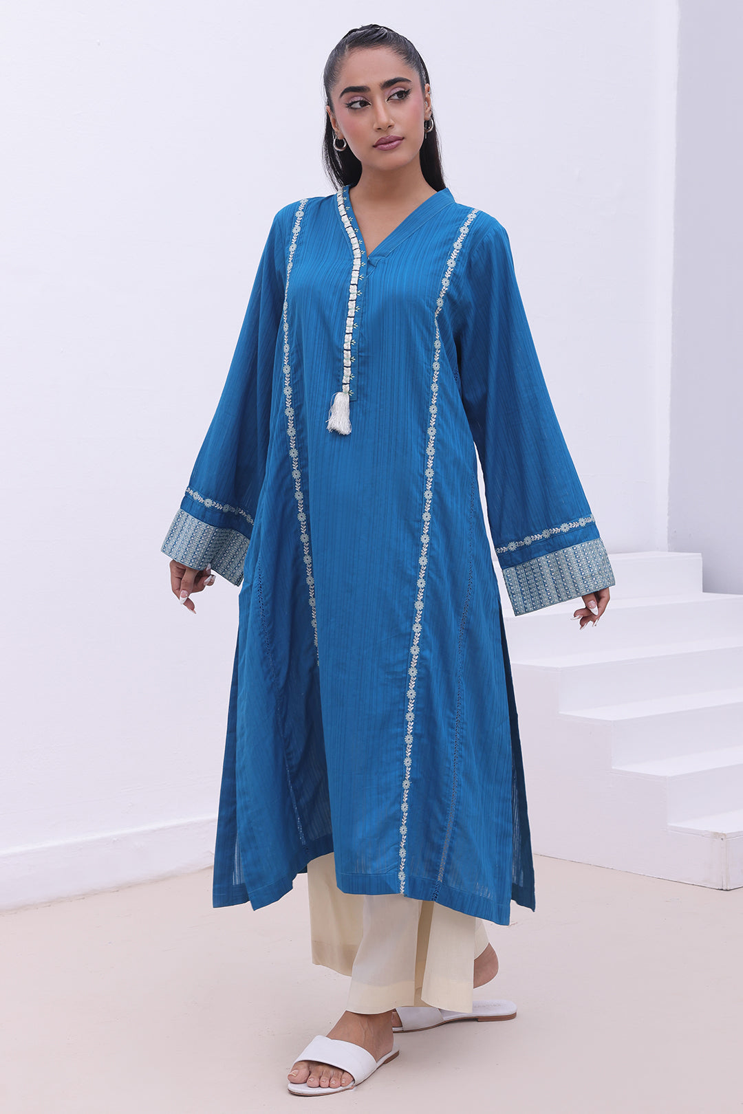 Zellbury | Summer Pret | Embroidered Kurta - 1864 -  Zellbury Women Signature Pret - Original Designer Dress - House of Maryam