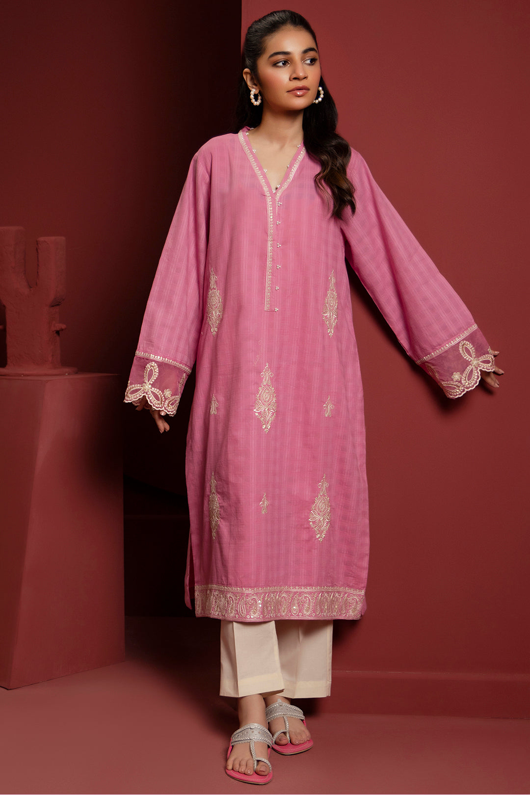 Zellbury | Summer Pret | Embroidered Kurta - 2056 -  Zellbury Women Signature Pret - Original Designer Dress - House of Maryam