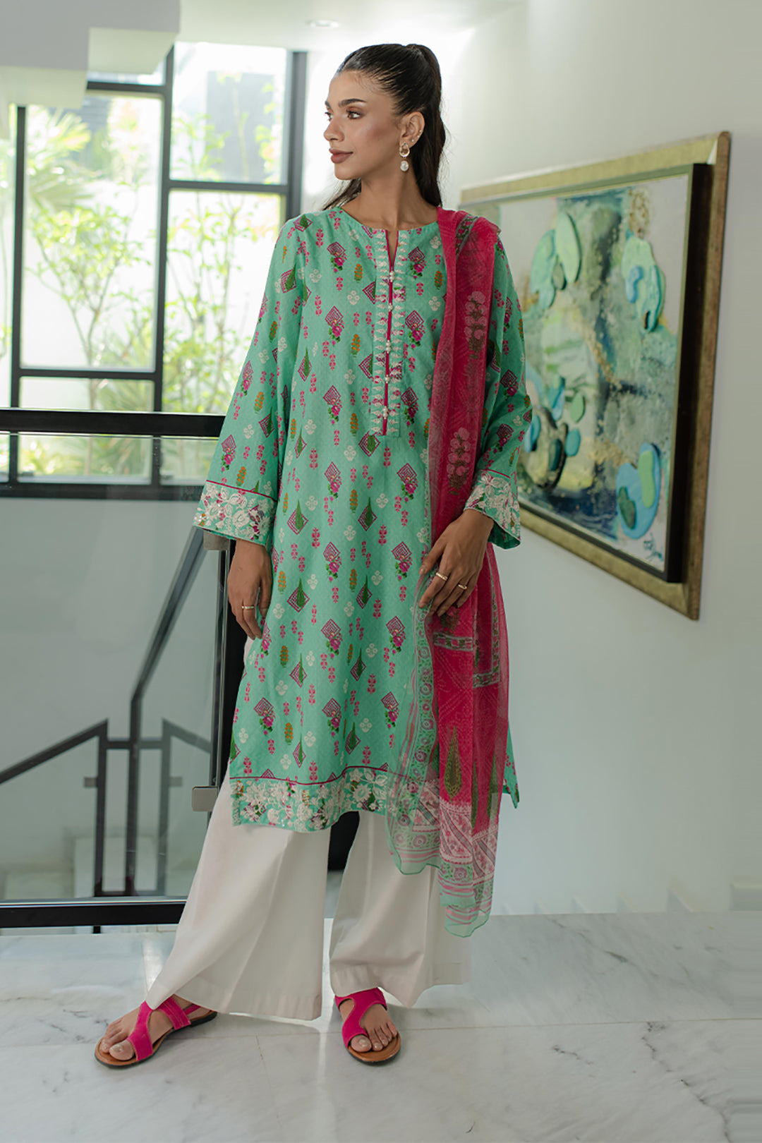 Zellbury | Summer Pret | Embroidered Kurta Dupatta - 1704