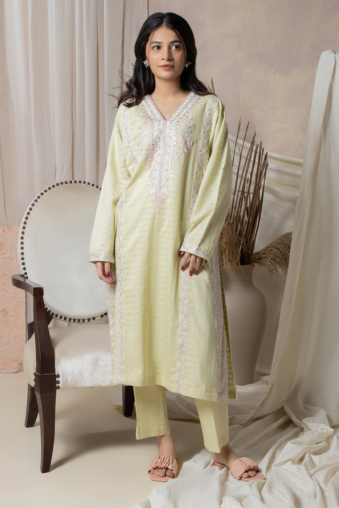 Zellbury | Summer Pret | Embroidered Kurta Trouser - 1767 -  Zellbury Women Signature Pret - Original Designer Dress - House of Maryam