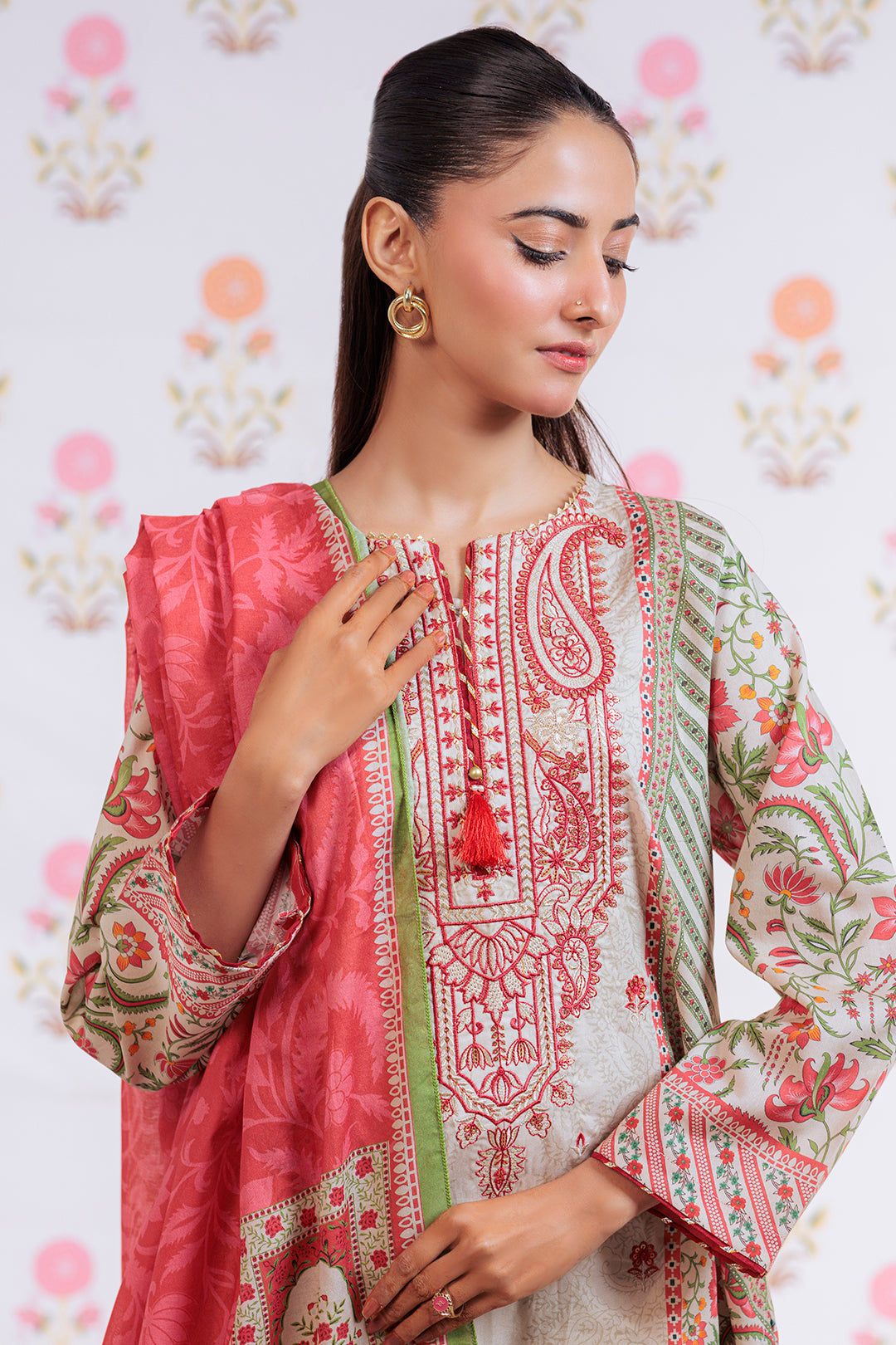 Zellbury | Summer Pret | Embroidered Kurta Dupatta - 1895 -  Zellbury Women Essential Pret - Original Designer Dress - House of Maryam