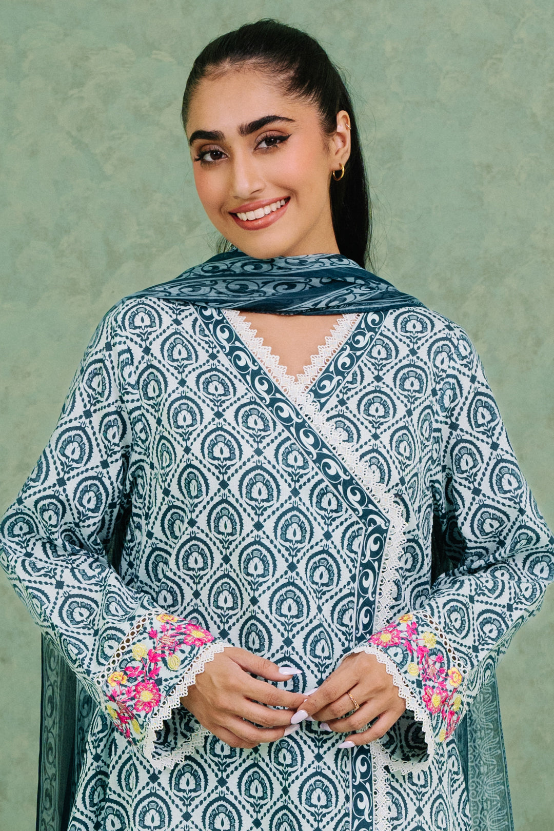Zellbury | Summer Pret | Embroidered  Kurta Dupatta - 1897 -  Zellbury Women Essential Pret - Original Designer Dress - House of Maryam