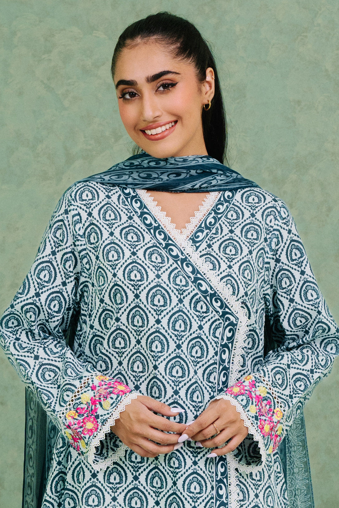 Zellbury | Summer Pret | Embroidered  Kurta Dupatta - 1897 -  Zellbury Women Essential Pret - Original Designer Dress - House of Maryam
