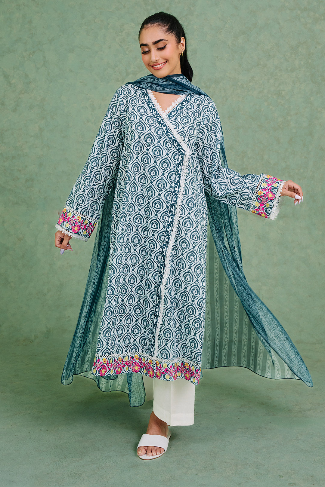 Zellbury | Summer Pret | Embroidered  Kurta Dupatta - 1897 -  Zellbury Women Essential Pret - Original Designer Dress - House of Maryam