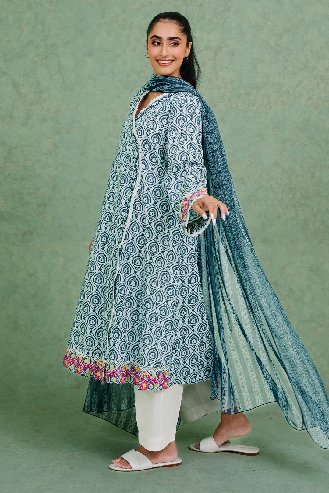 Zellbury | Summer Pret | Embroidered  Kurta Dupatta - 1897 -  Zellbury Women Essential Pret - Original Designer Dress - House of Maryam
