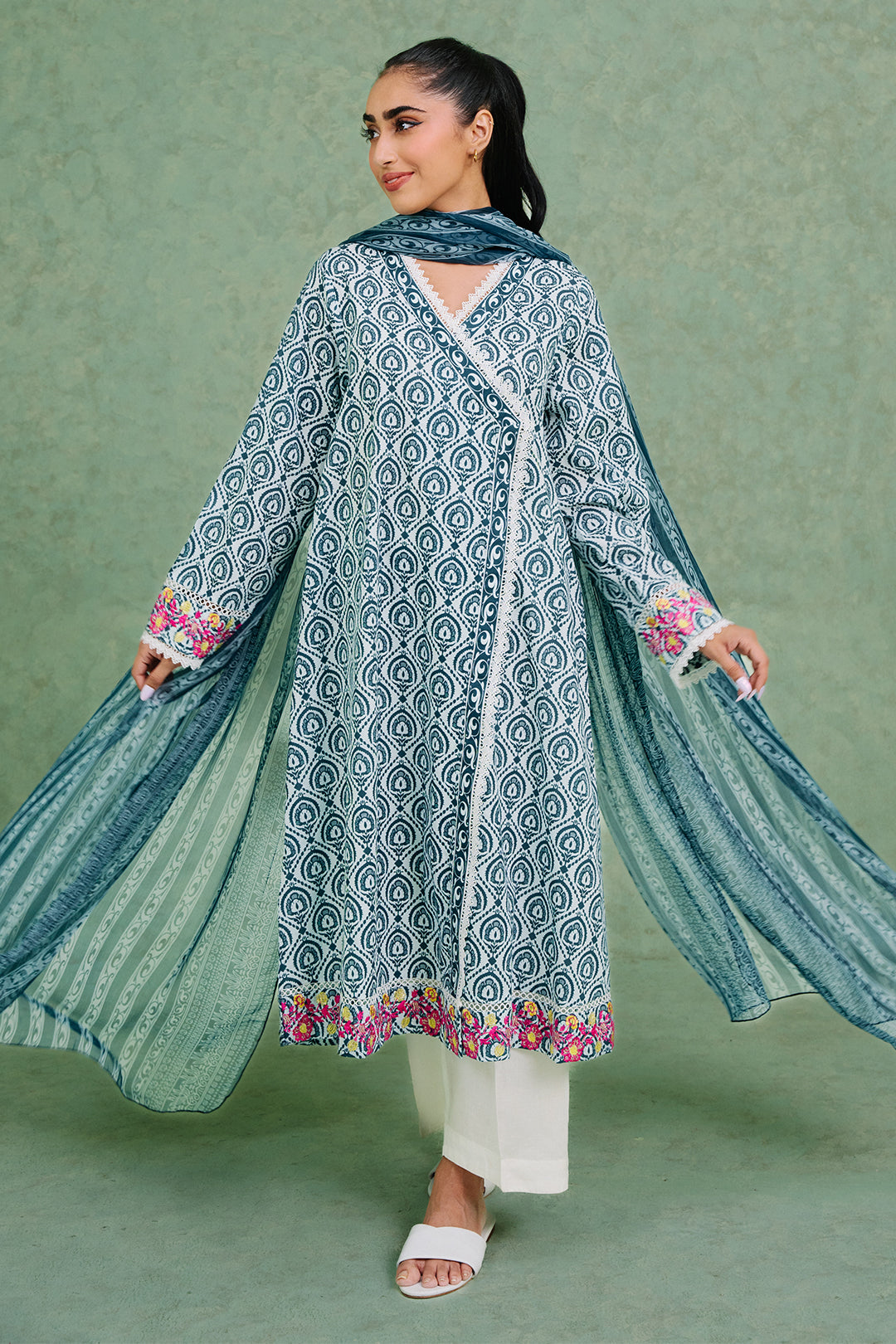 Zellbury | Summer Pret | Embroidered  Kurta Dupatta - 1897 -  Zellbury Women Essential Pret - Original Designer Dress - House of Maryam